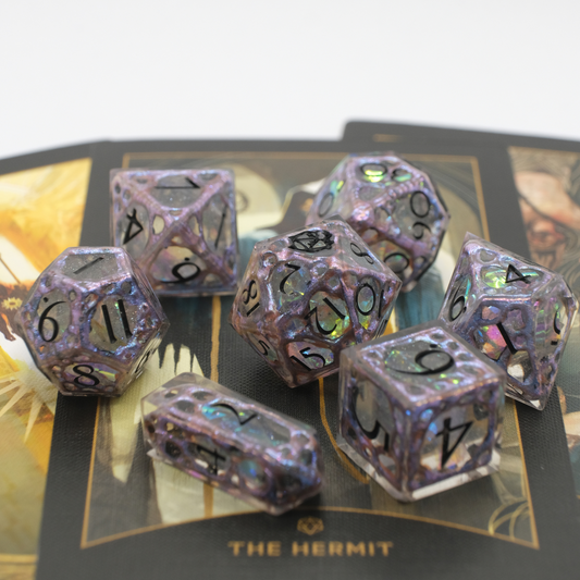 Hexcore - Gold and Black Handmade Resin Polyhedral Tabletop Roleplaying Dice Set